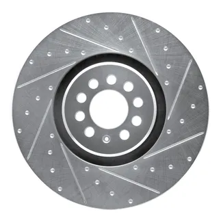 R1 Concepts EDZ-74025D Brake Rotor Drilled and Slotted Silver